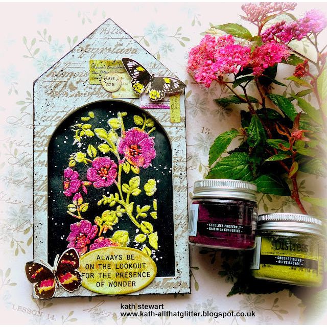 Tim Holtz Distress Embossing Glaze Set Of 12 Ranger ranger168 Butterfly Floral Project