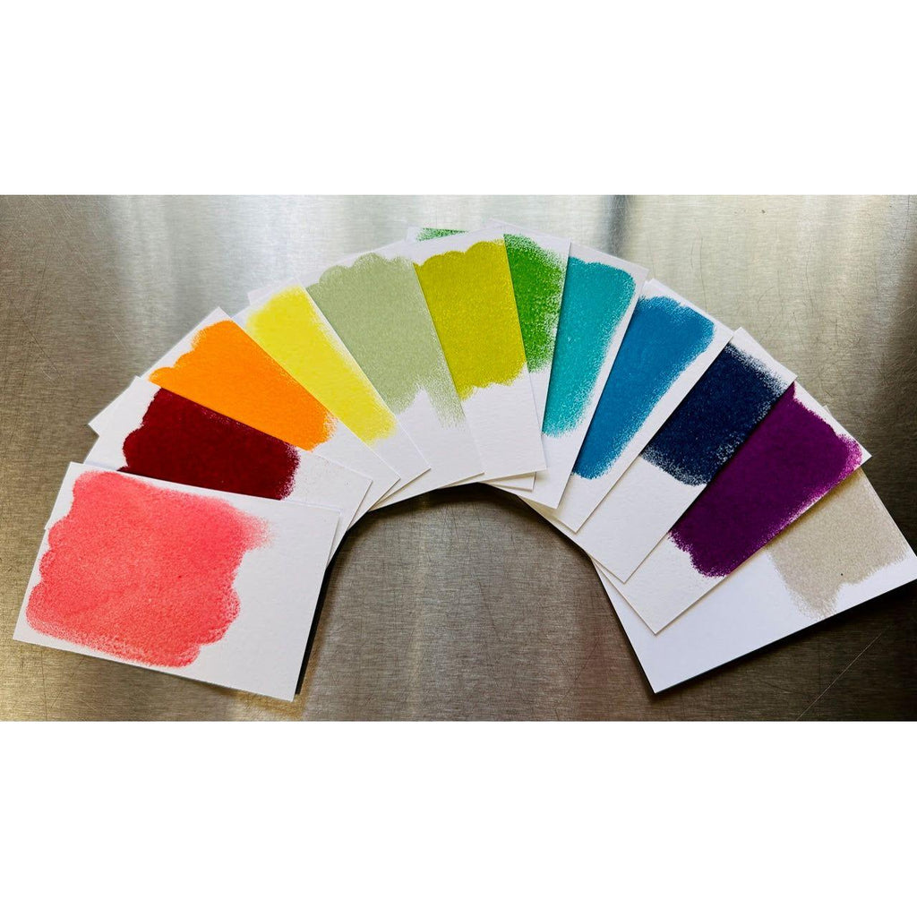 Tim Holtz Distress Embossing Glaze Abandoned Coral Ranger tde84051 Card Swatches