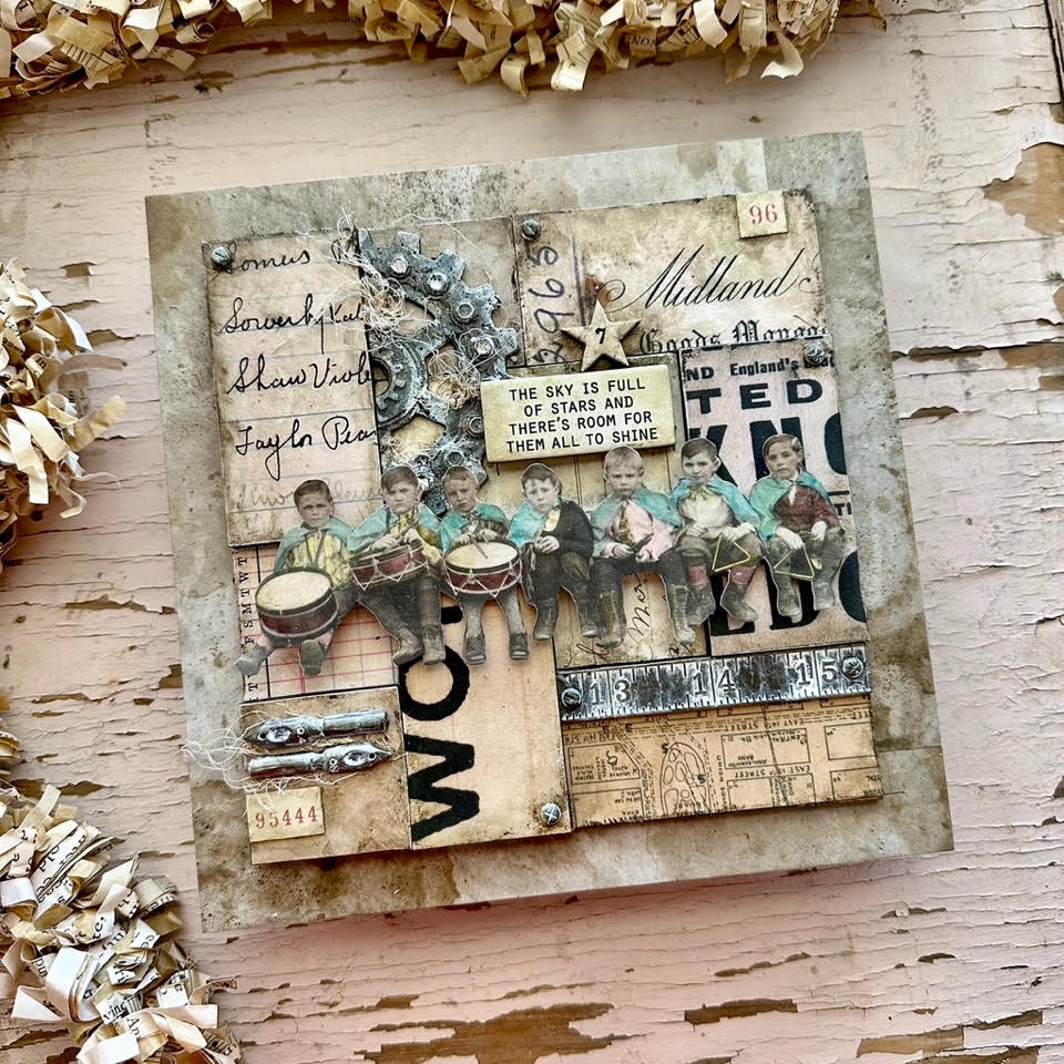 Tim Holtz Etcetera Large Tiles ETC017 drummer tiles
