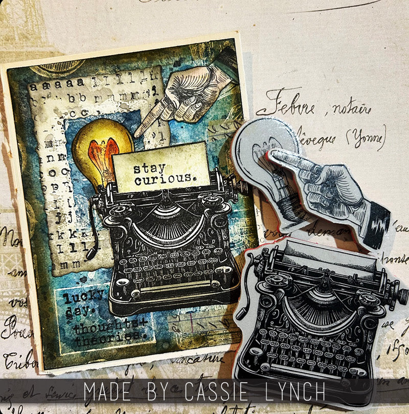 Tim Holtz Cling Rubber Stamps Curiosity Shop cms482 typewriter