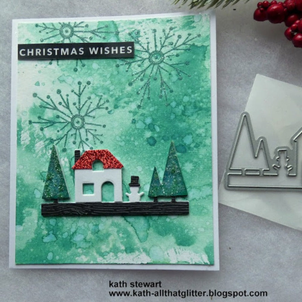 Tim Holtz Cling Rubber Stamps RETRO FLAKES CMS417 christmas wishes | color-code:ALT01