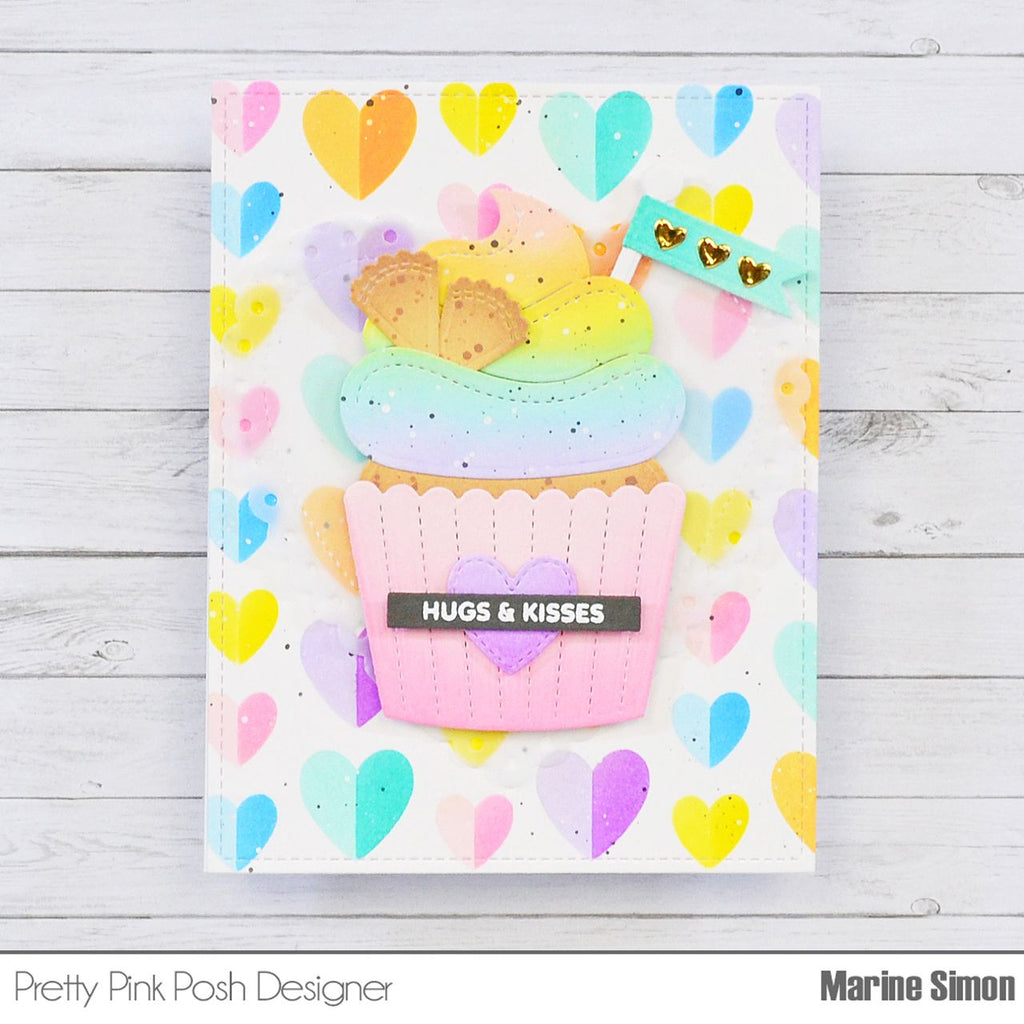 Pretty Pink Posh Half Hearts Stencils*