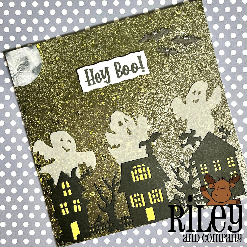Riley And Company Funny Hey Boo Season Cling Rubber Stamp rwd-1176 ghosts