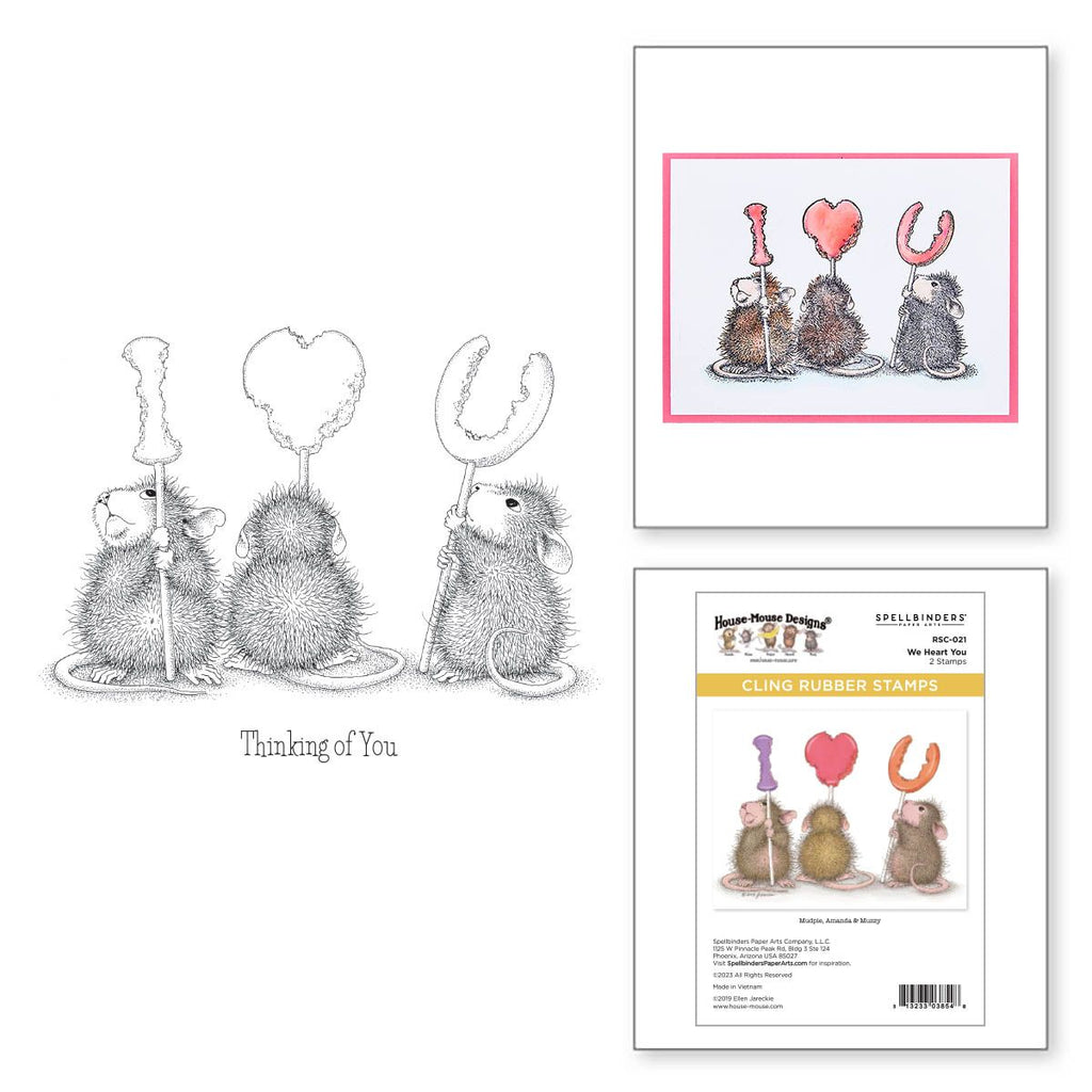 rsc-021 Spellbinders House Mouse We Heart You Cling Rubber Stamps product image