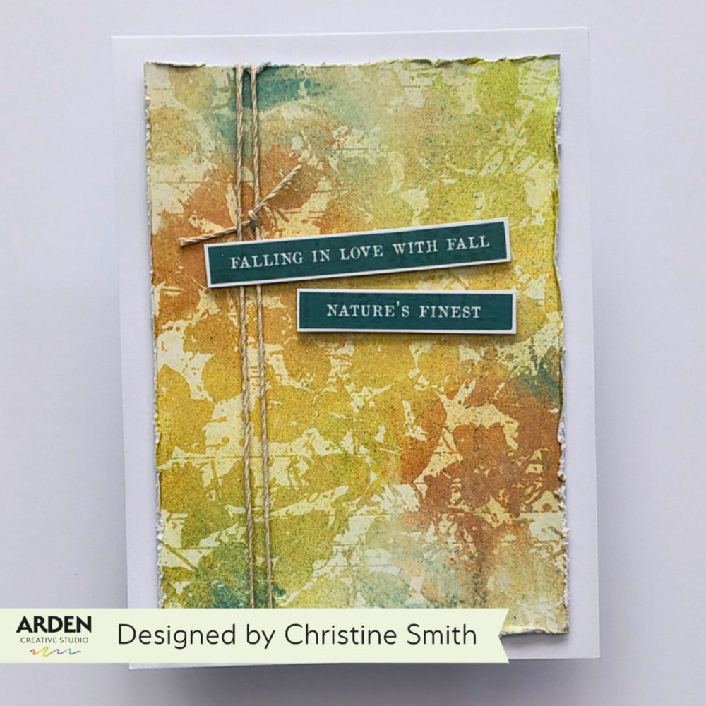 Arden Creative Studio Maker Series Messed Up Leaves Background Clear Stamp acscs0041 brown string nature's finest card christine smith