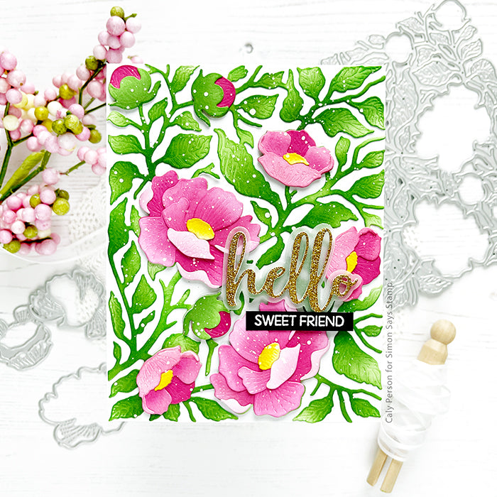 Honey Bee Bold Backgrounds Vintage Roses Dies hbds-bbvtr Sweet Friend Card | color-code:ALT01