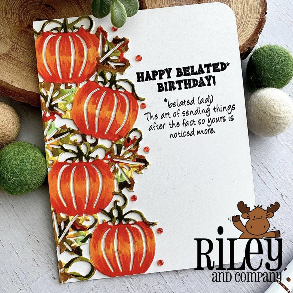 Riley And Company Funny Bones Belated Cling Rubber Stamp rwd-1187 pumpkins
