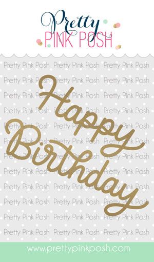 Pretty Pink Posh Happy Birthday Script Hot Foil Plate