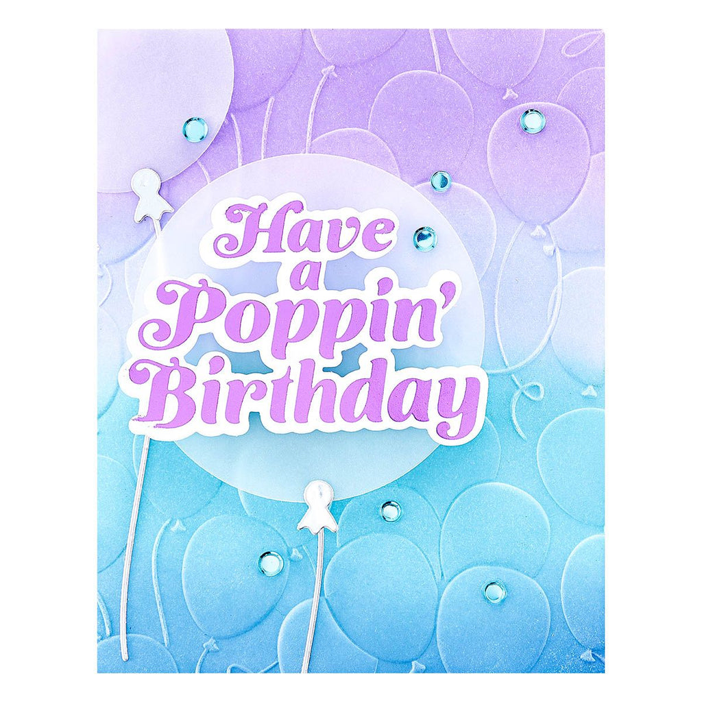 GLP-384 Spellbinders Glimmering Poppin Birthday Hot Foil Plate and Die Set Birthday