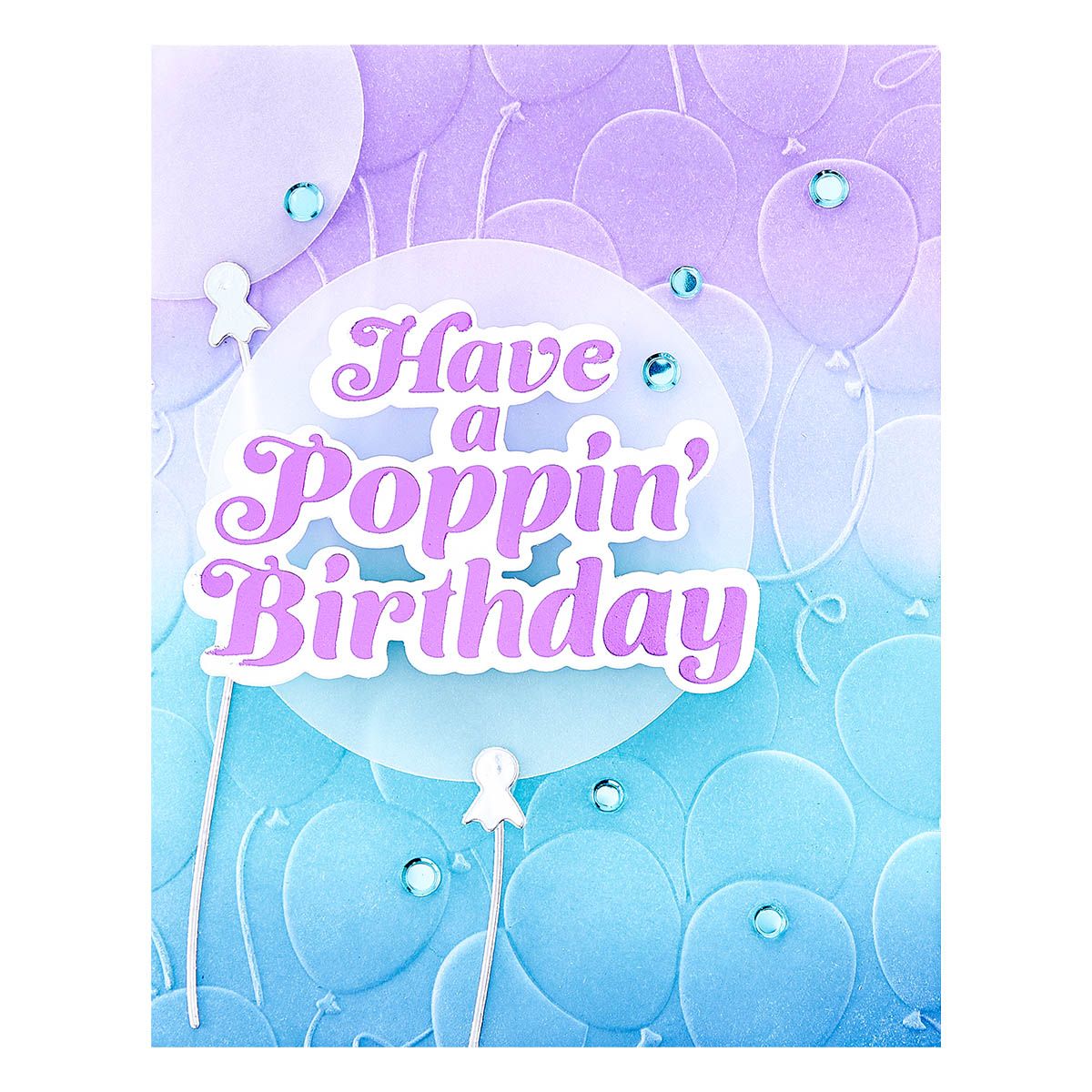 GLP-384 Spellbinders Glimmering Poppin Birthday Hot Foil Plate and Die Set Birthday