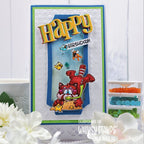 Whimsy Stamps Red Panda Beach Clear Stamps DP1115 Happy Birthday