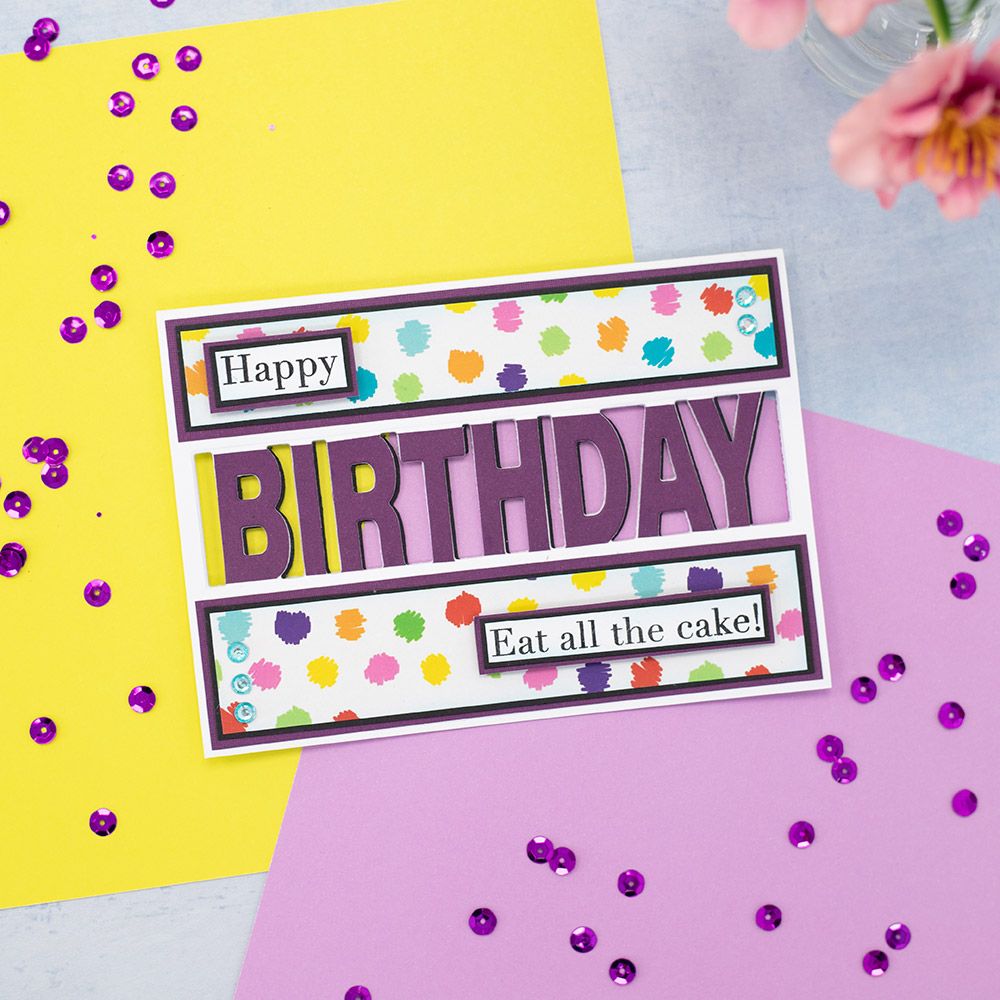 Gemini Wishing You A Very Happy Birthday Clear Stamp And Die Set gem-std-wyahb happy birthday eat all the cake card