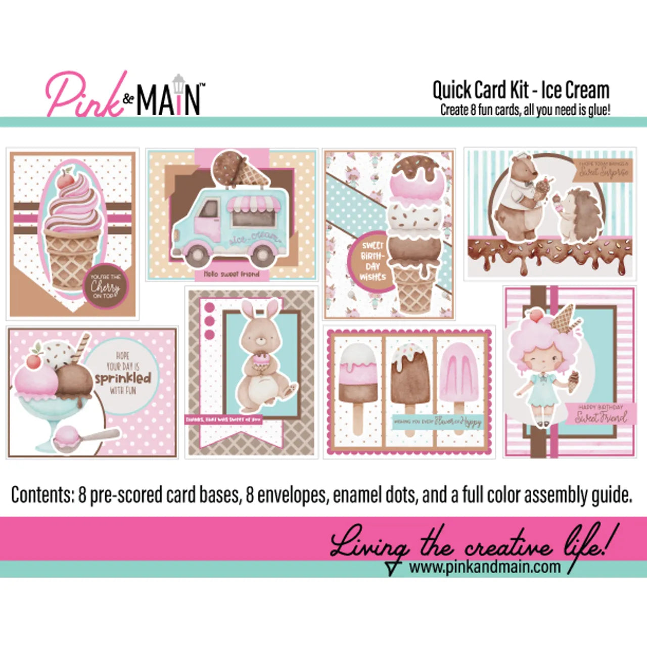 Pink and Main Ice Cream Quick Card Kit pmp141