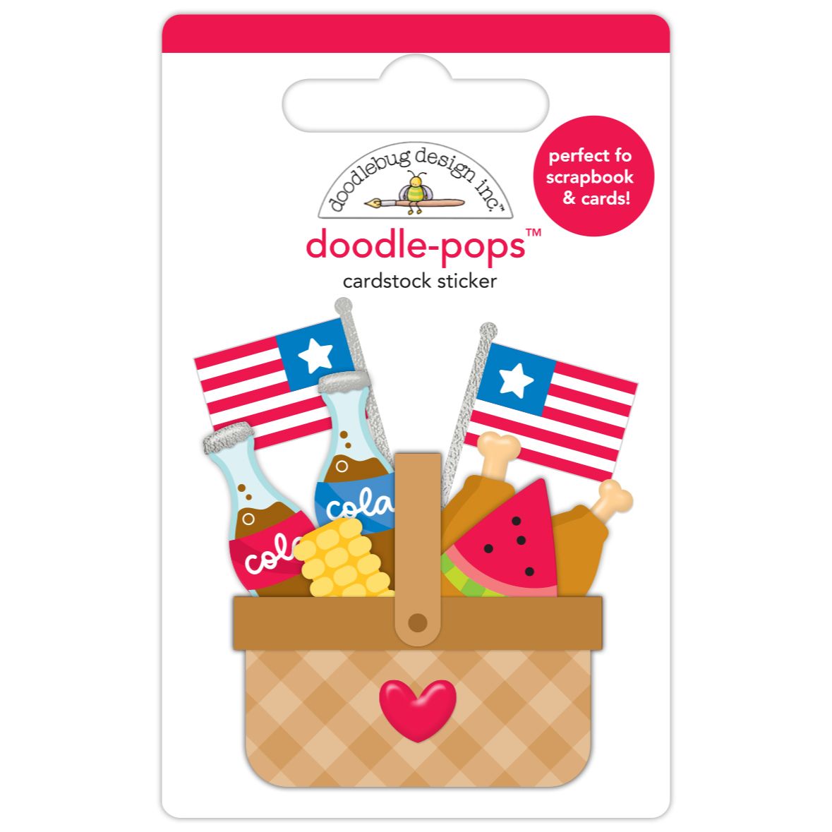 Doodlebug Picnic Party Doodle-Pops 3D Stickers 8511