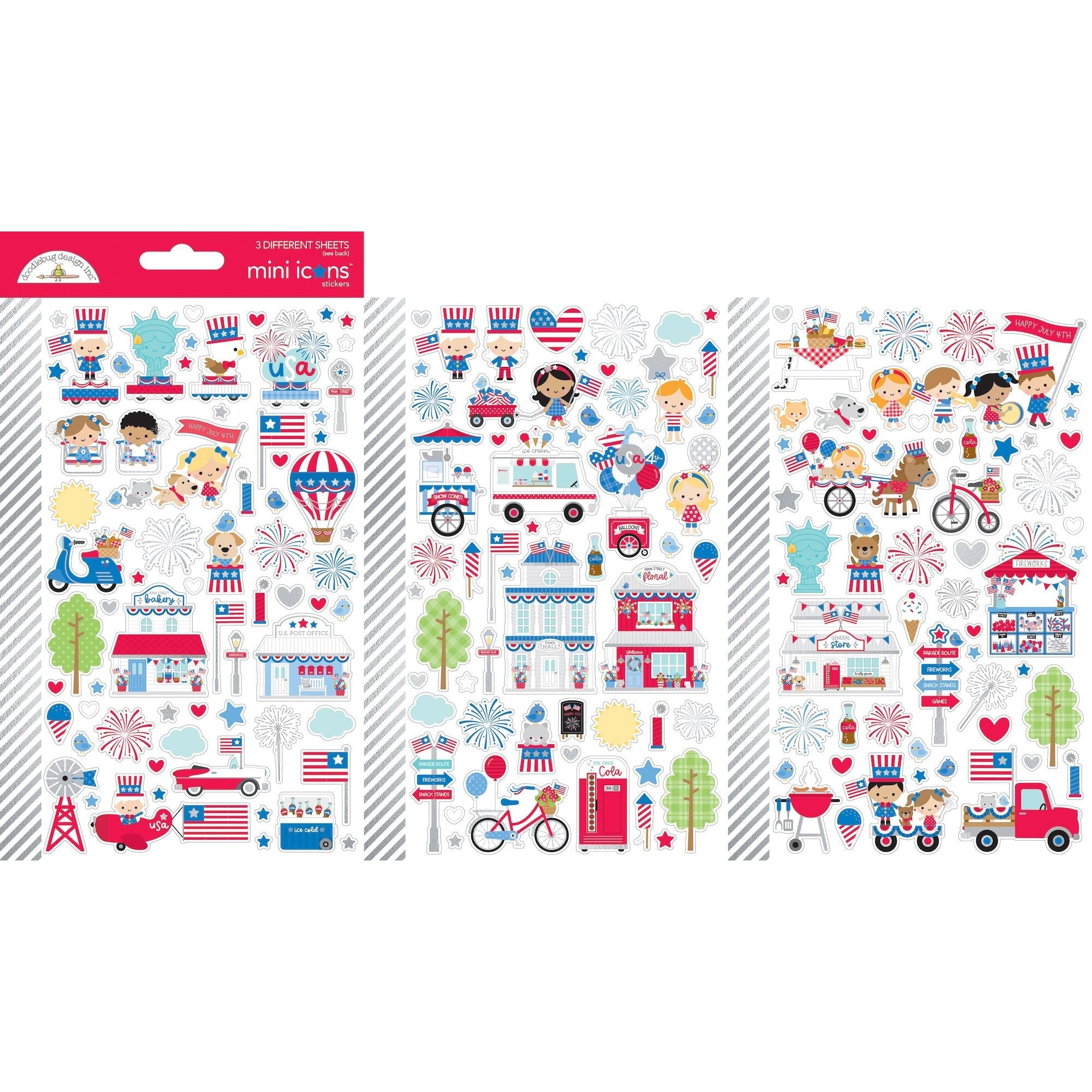 Doodlebug Hometown USA Mini Icons Stickers 8513