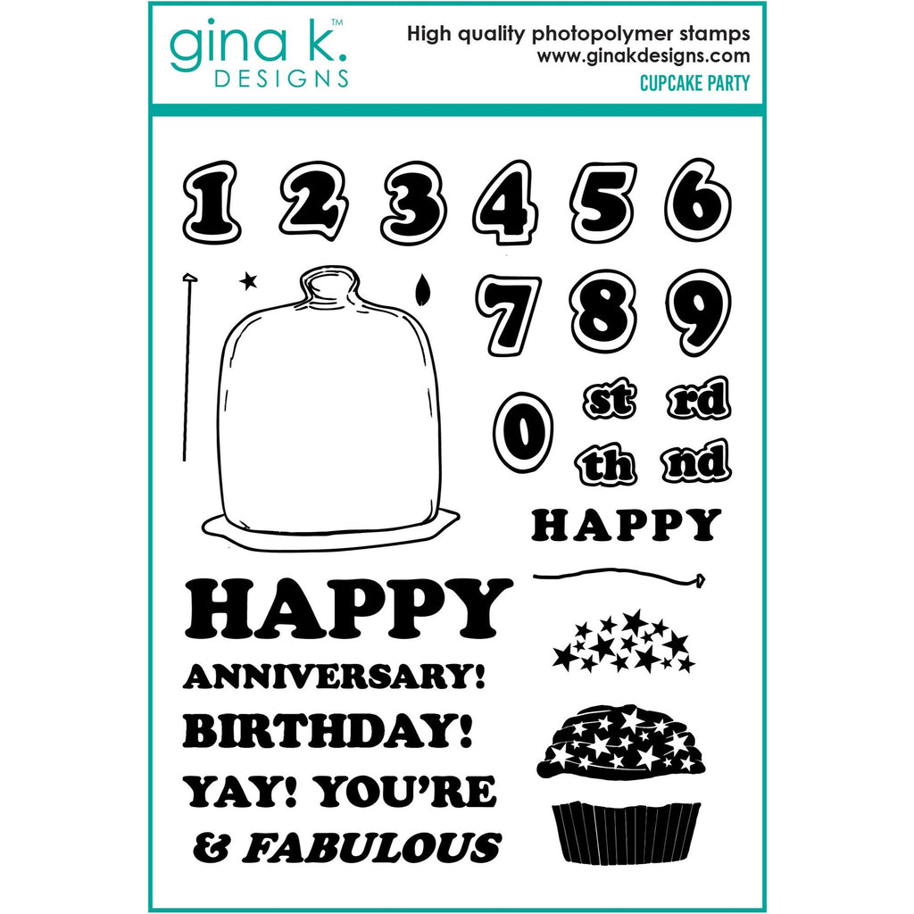 Gina K Designs Cupcake Party Clear Stamps mm133