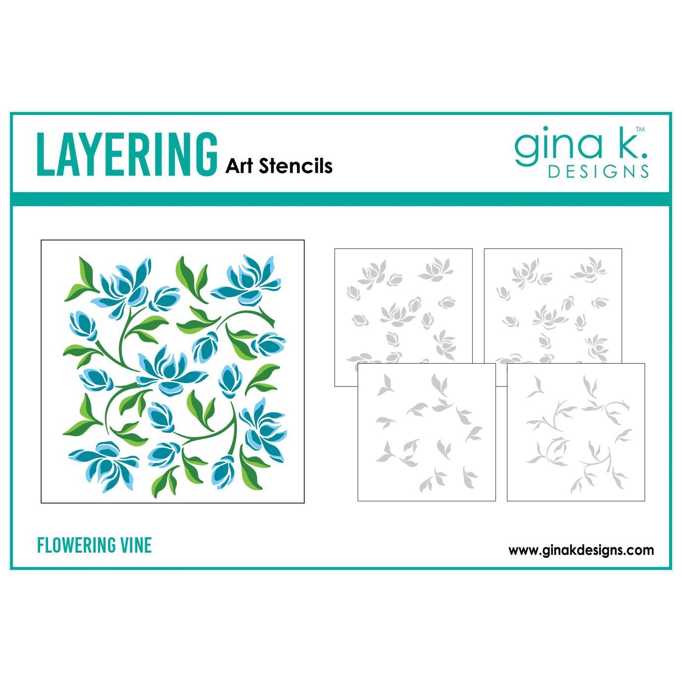 Gina K Designs Flowering Vine Layering Stencil Set gkdst71