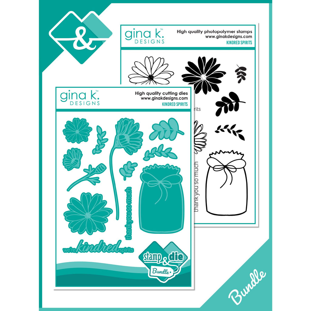 Gina K Designs Kindred Spirits Clear Stamp and Die Bundle die0401
