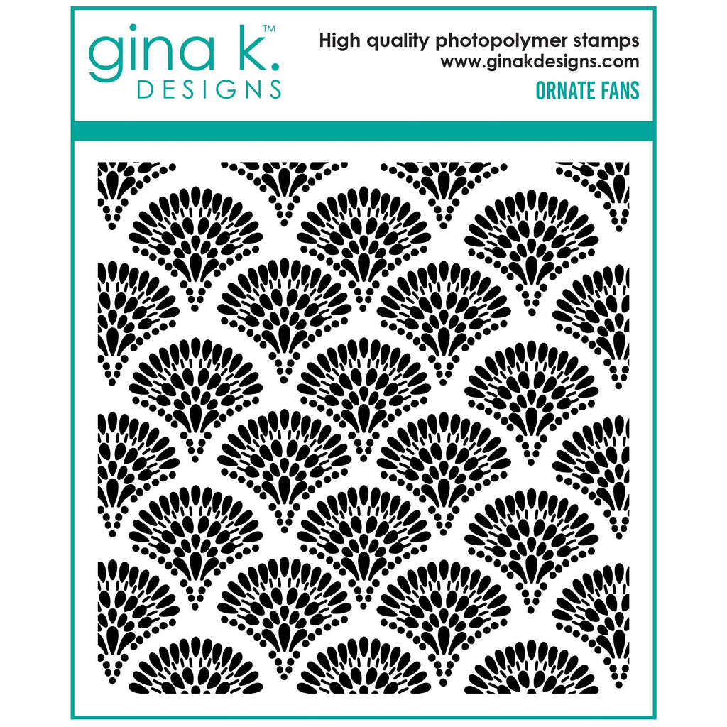 Gina K Designs Ornate Fans Background Clear Stamp as36
