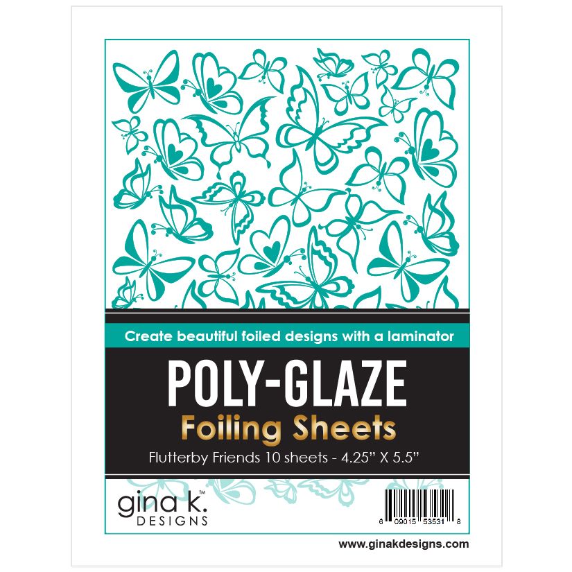 Gina K Designs Flutterby Friends Poly-Glaze Foiling Sheets pgff