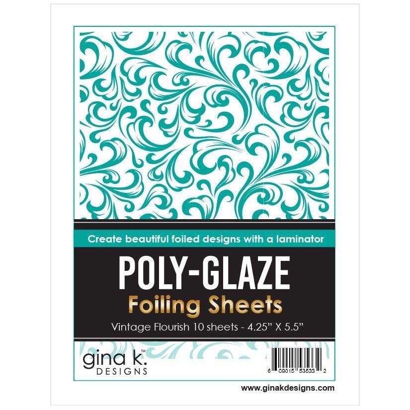 Gina K Designs Vintage Flourish Poly-Glaze Foiling Sheets pgvf