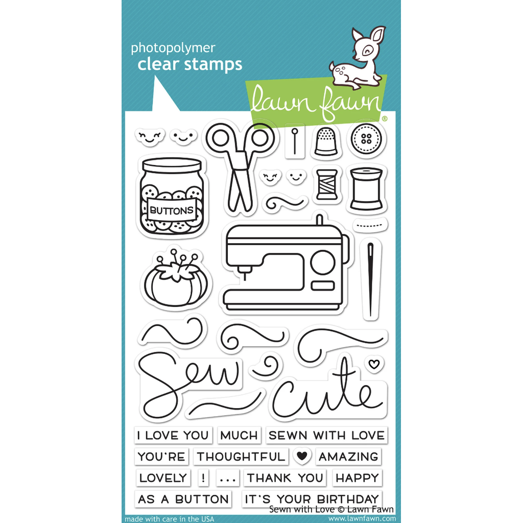 Lawn Fawn Sewn With Love Clear Stamps lf1309