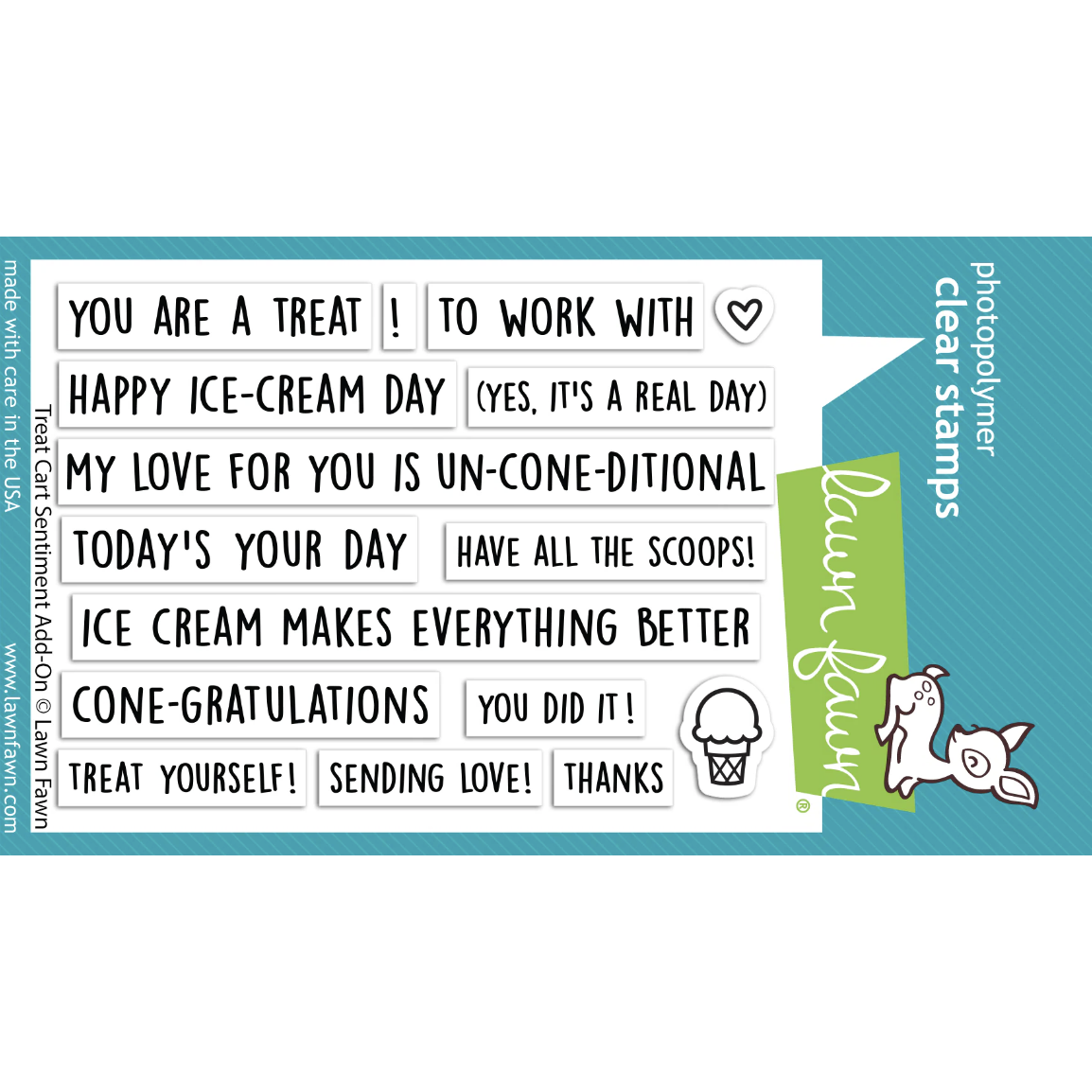 Lawn Fawn Treat Cart Sentiment Add-On Clear Stamps lf3413