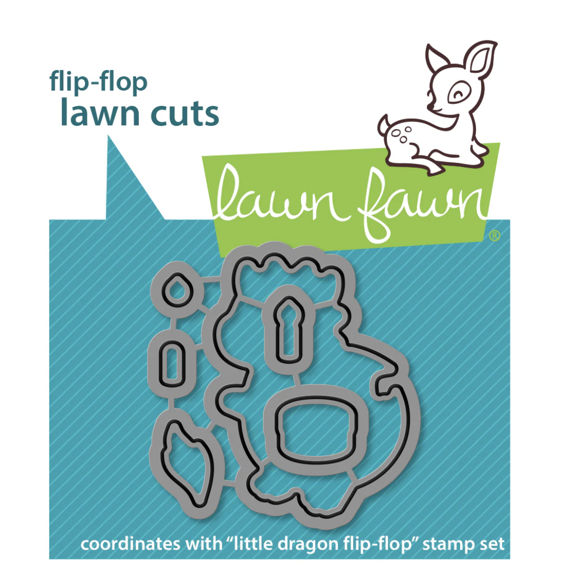 Lawn Fawn Little Dragon Flip-Flop Coordinating Dies lf3428