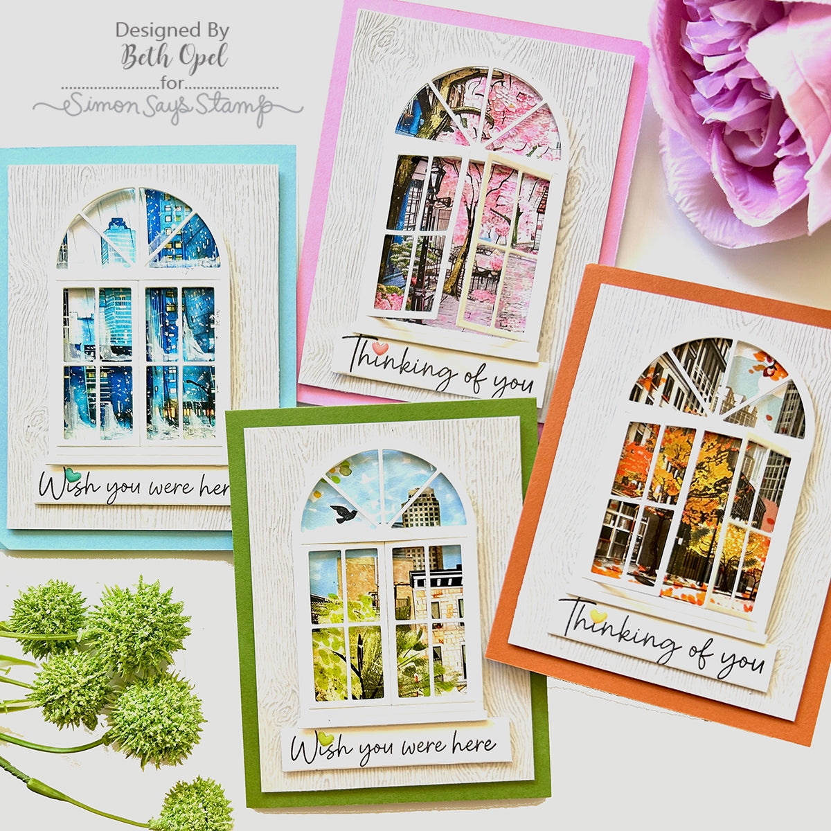 Simon Says Stamp Window Trio Wafer Dies 1401sd Thinking of You Cards | color-code:ALT04