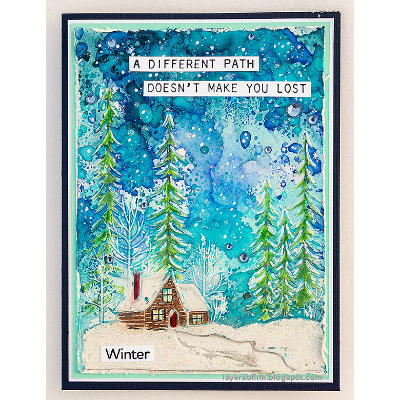 Simon Says Stamp Embossing Folder Wooded Cabin sf448 Festive Fun Winter Card | color-code:ALT03