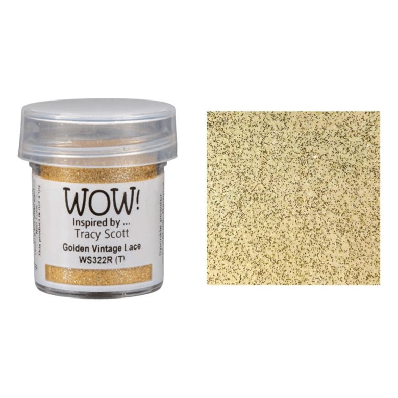 WOW Embossing Powder Glitter Golden Vintage Lace ws322r