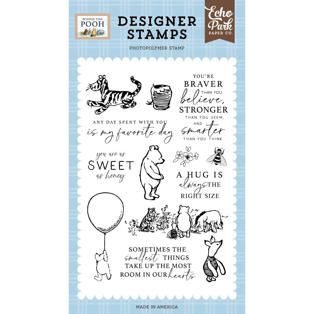 Echo Park Winnie Phrases Stamps And Dies Bundle