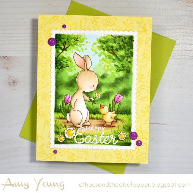 Colorado Craft Company Whimsy World Bunny and Duckling Clear Stamp and Die Set easter