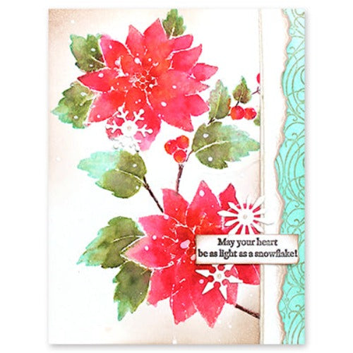 Penny Black Cling Stamp Festive Blooms 40-906 poinsettia