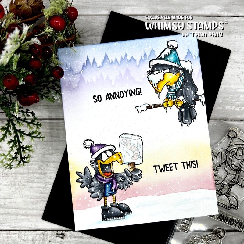 Whimsy Stamps So Annoying Birds Clear Stamps dp1125 frozen treat