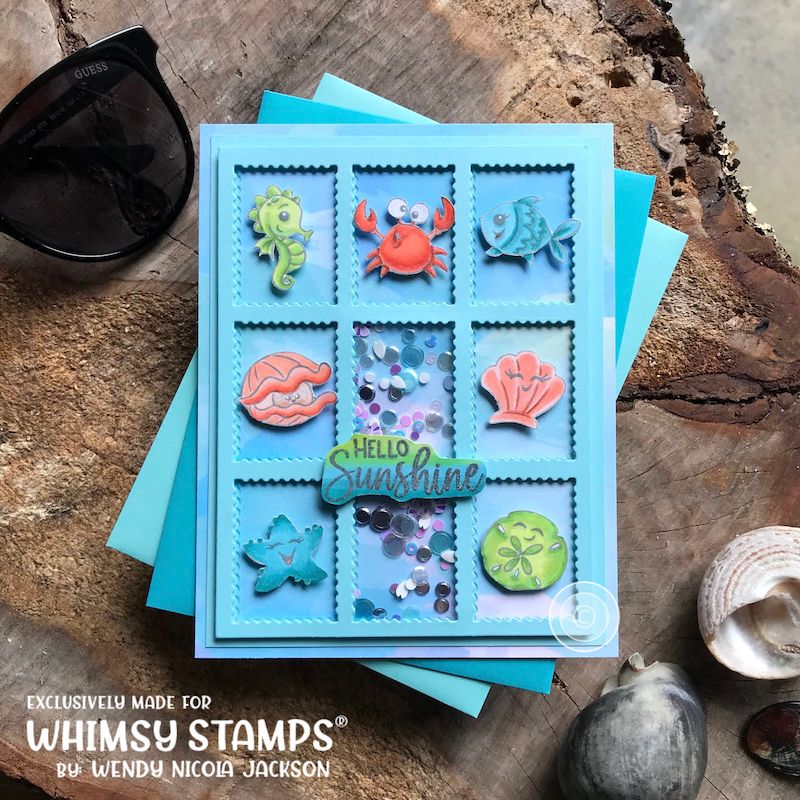 Whimsy Stamps Summer Beach Icons Clear Stamps KHB202 seahorse