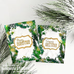 Whimsy Stamps Frame Labels Dies wsd240 season's greetings