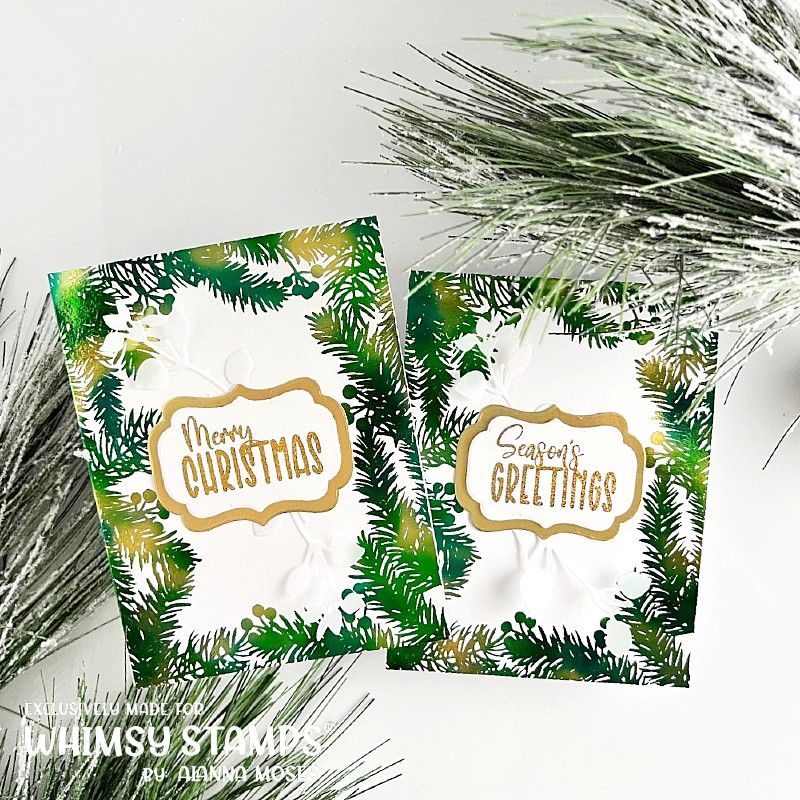 Whimsy Stamps Frame Labels Dies wsd240 season's greetings