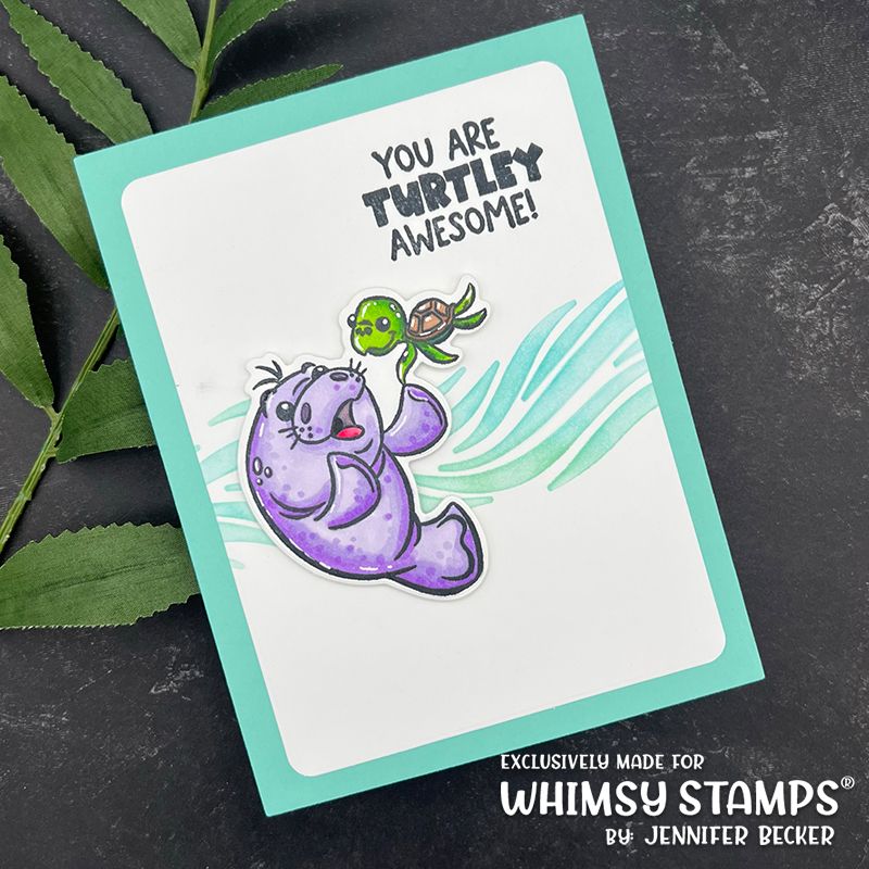 Whimsy Stamps Big Love Manatees Clear Stamps KHB200 Turtle