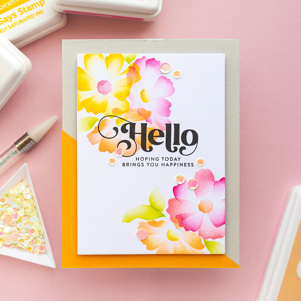 Simon Says Stamp! Simon Says Stamp Stencil LAYERING COSMOS ssst221625 Hello Card | color-code:ALT01
