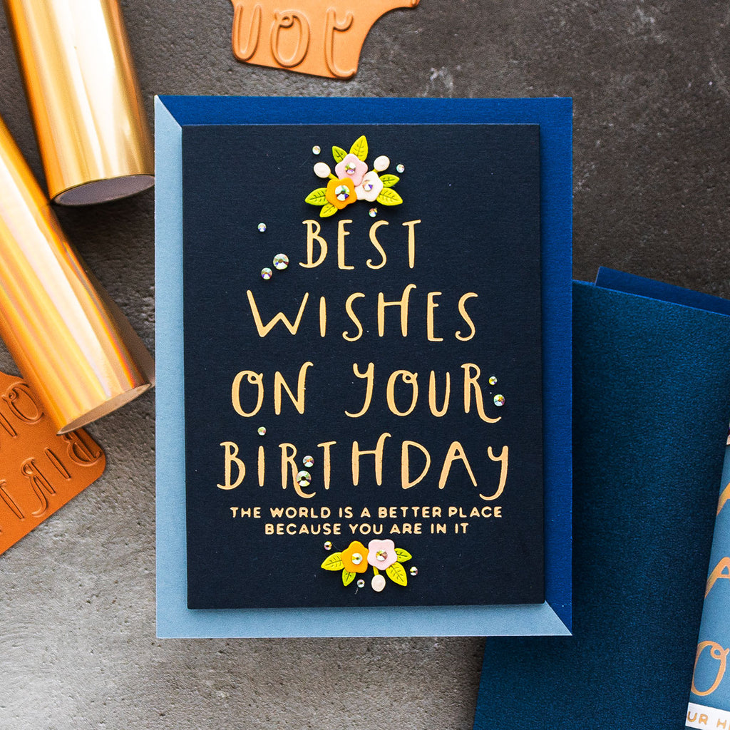 GLP-404 Spellbinders Best Wishes on Your Birthday Glimmer Hot Foil Plate Birthday | color-code:ALT01