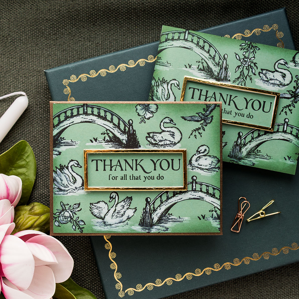 Simon Says Clear Stamps Graceful Swans 2284ssc Sugar and Spice Thank You Cards | color-code:ALT03