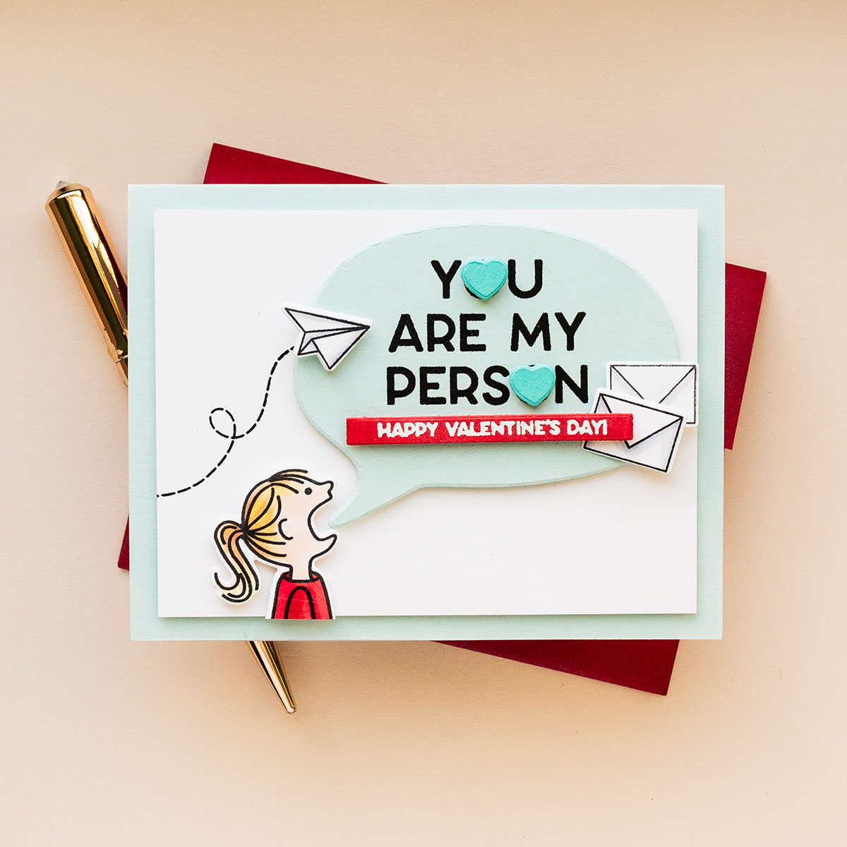 Simon Says Clear Stamps My Love Greetings sss302809c Smitten Valentine's Day Card | color-code:ALT04