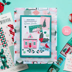 Spellbinders Dear Santa Postage Stamp Washi Tape scse-047 pink house envelope background warm wishes card yana smakula