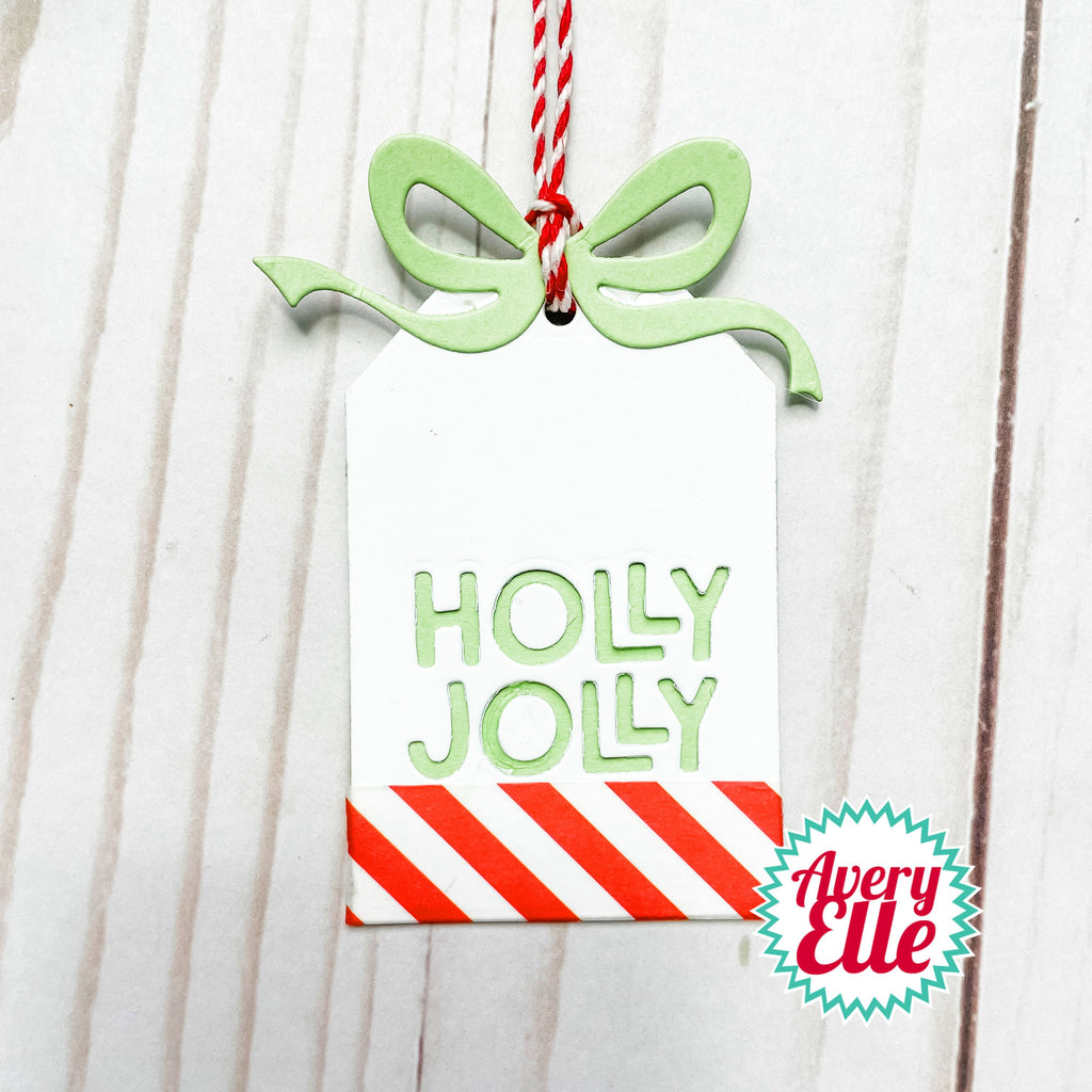 Avery Elle Cherry Striped Washi Tape WS2301 holly jolly tag