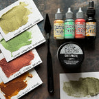 Tim Holtz Distress Oxide Reinker Antique Linen Ranger TDR56898 Halloween Swatches | color-code:ALT01