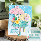 Tim Holtz Distress Oxide Ink Pad Tumbled Glass Ranger tdo56287 Layering Umbrellas Card | color-code:ALT991
