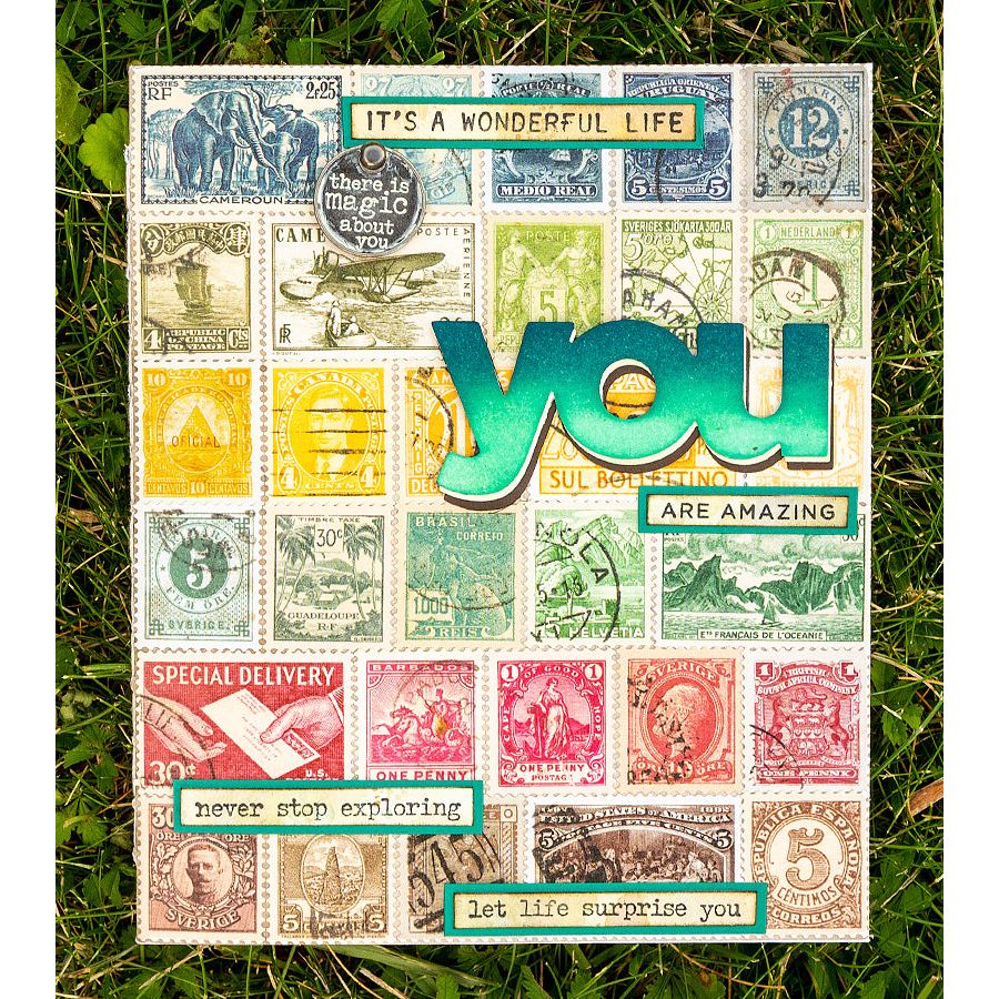 Tim Holtz Distress Ink Pad Antique Linen Ranger TIM19497 Postage Stamp Notebook | color-code:ALTM07