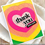 Waffle Flower Gradient Heart Panel Die 421600 thank you
