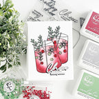 Pinkfresh Studio Holiday Spirit Stencil Set 210023 Holiday Cocktails Card